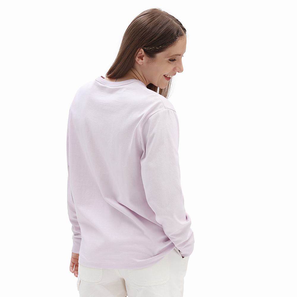 Women's Vans Long Sleeve OTW Pocket T Shirts Pink | USA79085