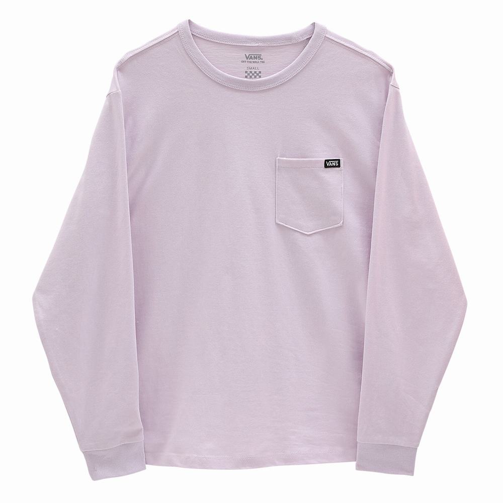 Women's Vans Long Sleeve OTW Pocket T Shirts Pink | USA79085