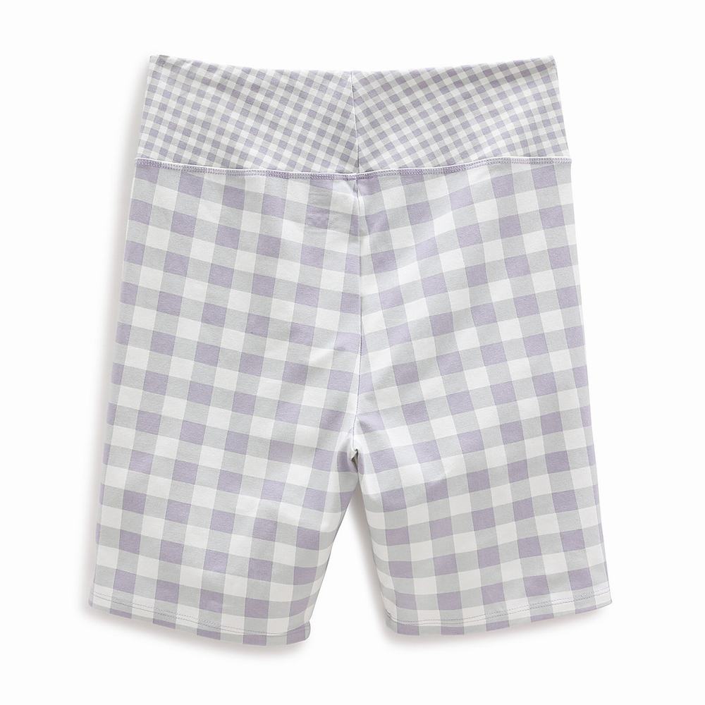 Women's Vans MIXED UP GINGHAM LEGGING SHORT LANGUID LAVENDER Shorts Purple | USA05968