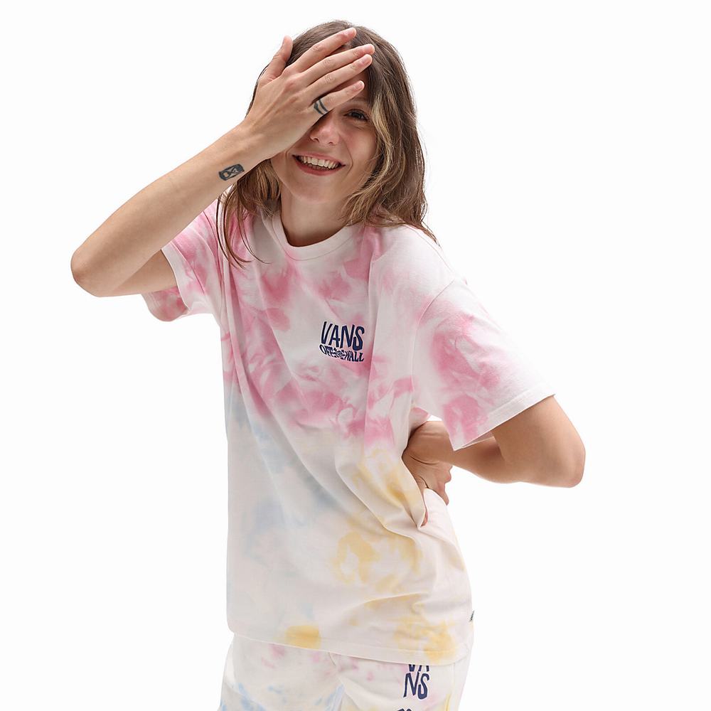 Women's Vans Masc'D Mind T Shirts Multicolor / Pink | USA41285