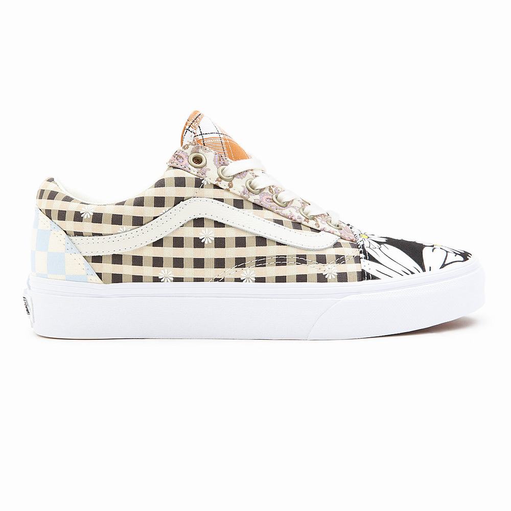 Women's Vans Meadow Patchwork Old Skool Sneakers Multicolor / White | USA69843