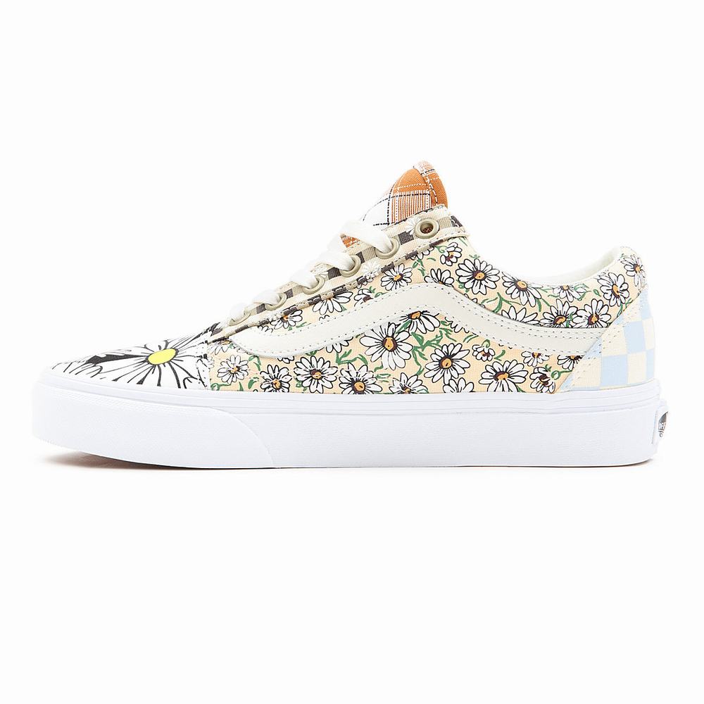 Women's Vans Meadow Patchwork Old Skool Sneakers Multicolor / White | USA69843