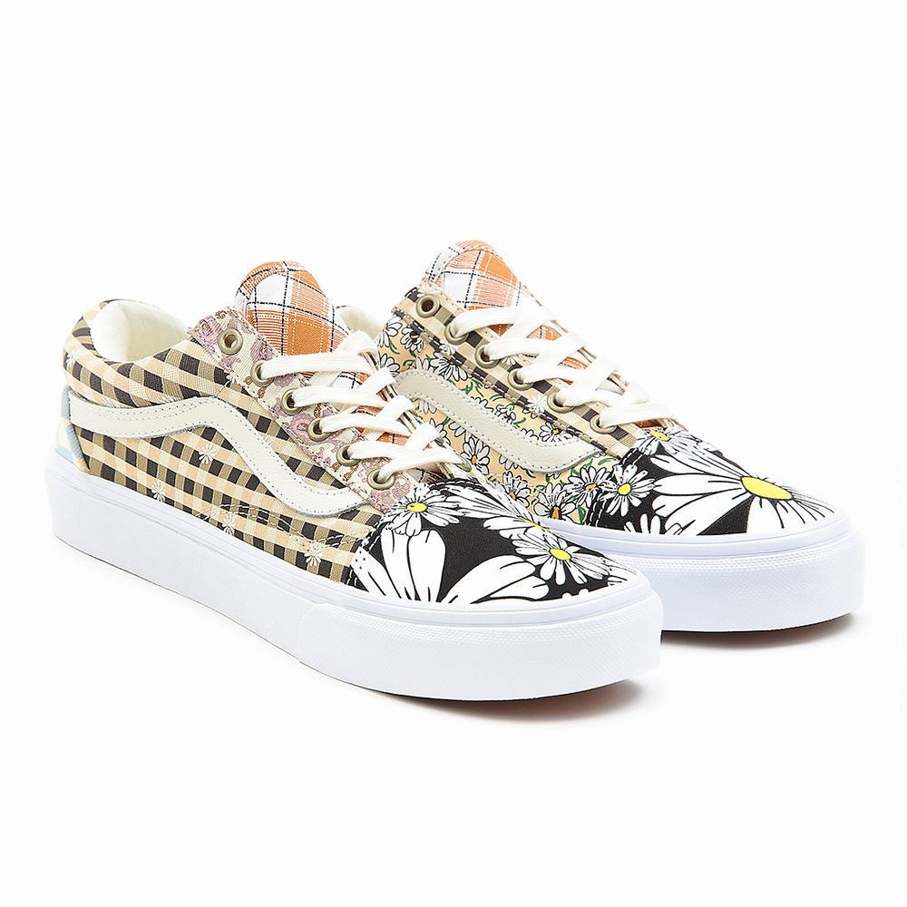 Women\'s Vans Meadow Patchwork Old Skool Sneakers Multicolor / White | USA69843