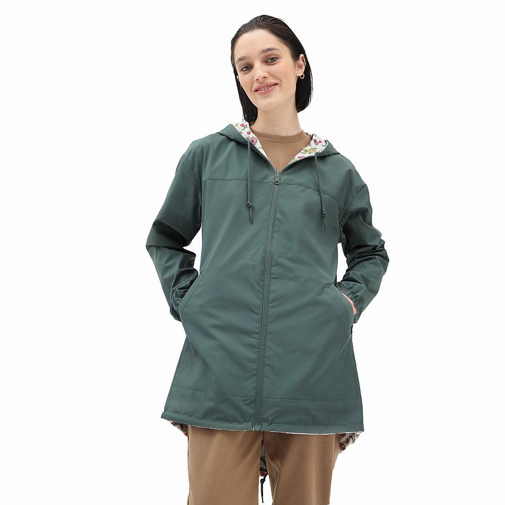 Women's Vans Mercy Reversible Parka Jackets Green | USA38921