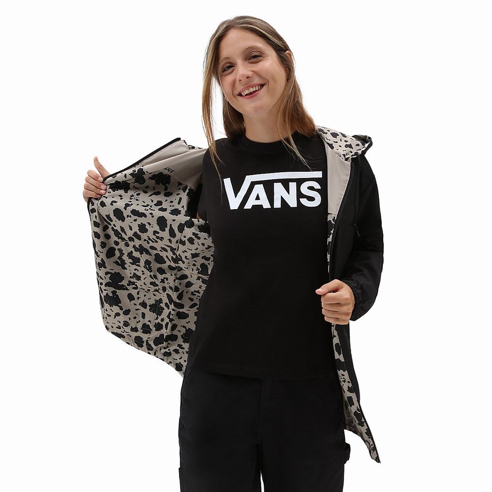 Women's Vans Mercy Reversible Parka Jackets Black | USA69432