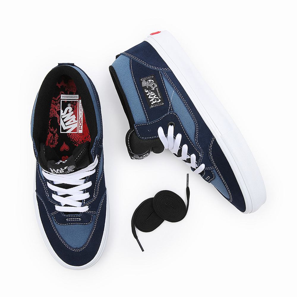 Women's Vans Mike Gigliotti Skate Half Cab 92 VCU Skate Shoes Navy | USA32951