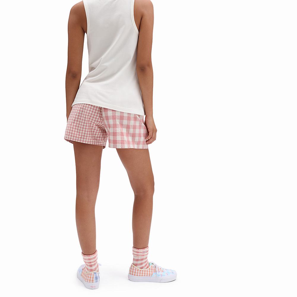 Women's Vans Mixed Up Gingham Shorts Pink | USA85634