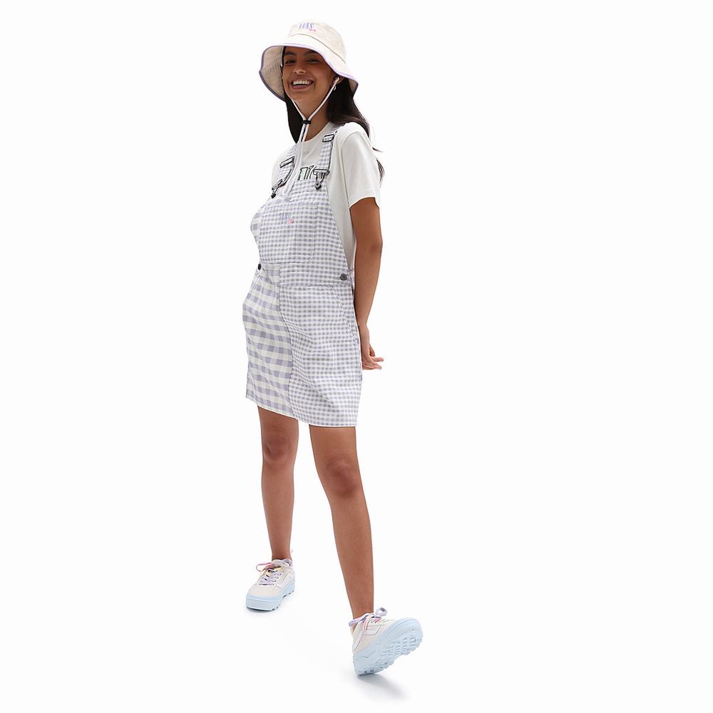 Women's Vans Mixed Up Gingham T Shirts White | USA28017