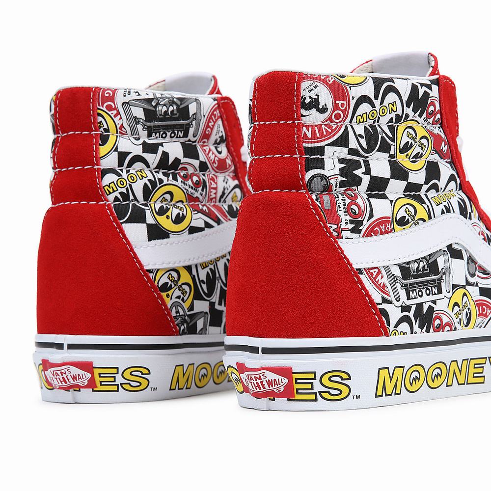 Women's Vans Mooneyes Sk8-Hi High Top Shoes Red / Multicolor | USA98134