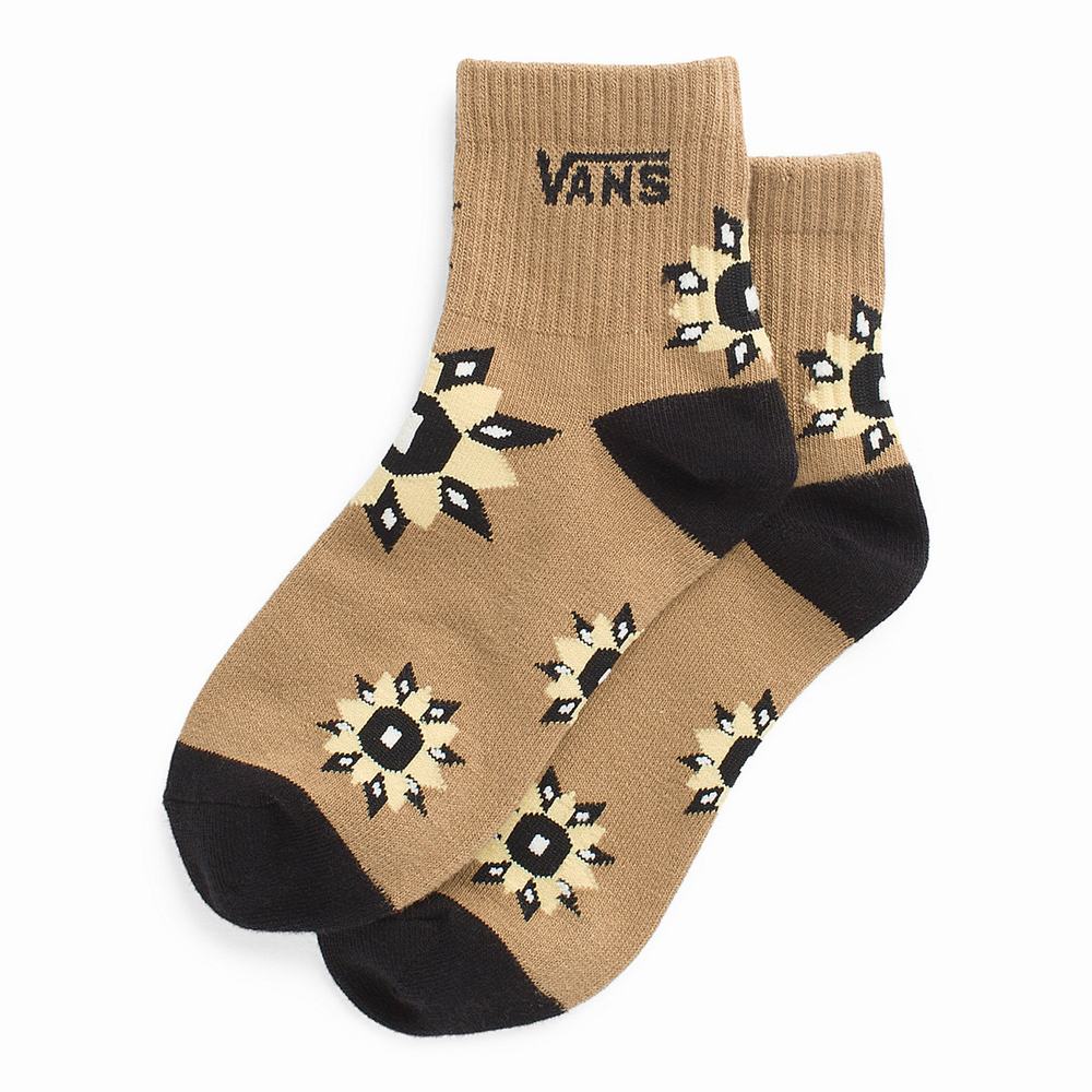 Women\'s Vans Moro Half Crew Socks Brown | USA63085