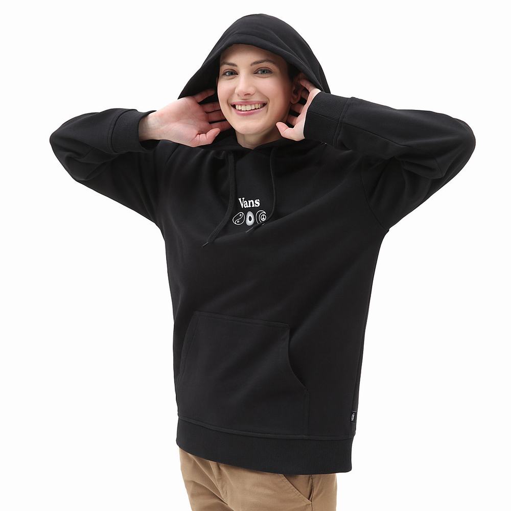 Women's Vans Natural OS Hoodie Black | USA46318