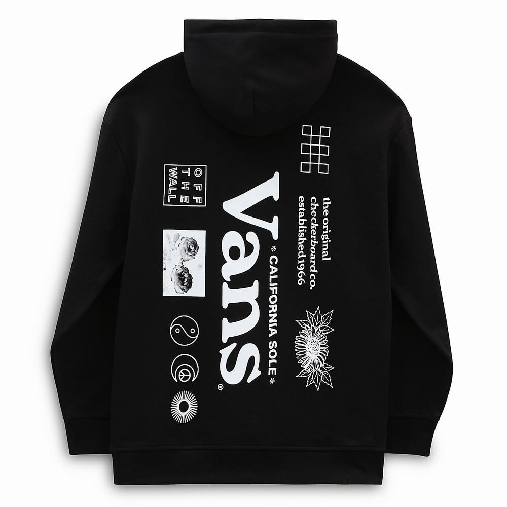 Women's Vans Natural OS Hoodie Black | USA46318