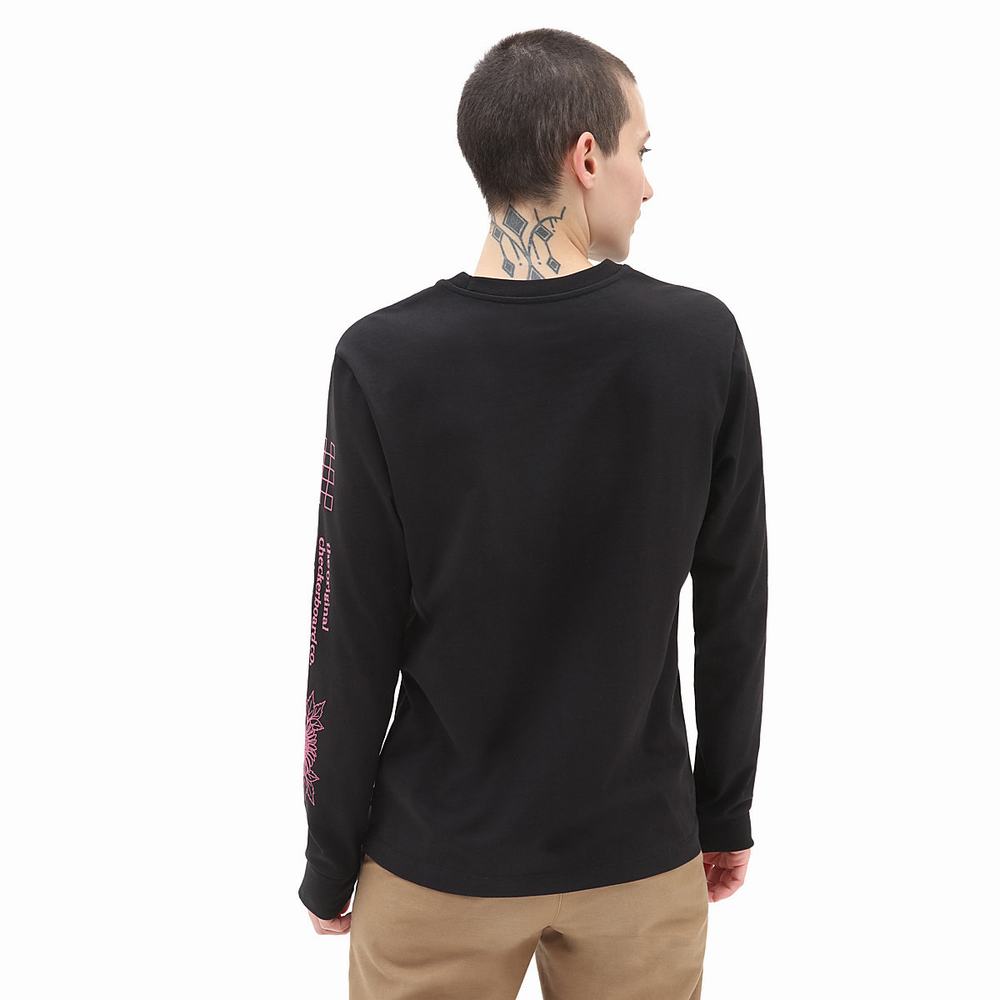 Women's Vans Nature & Soul Long Sleeve T Shirts Black | USA50378