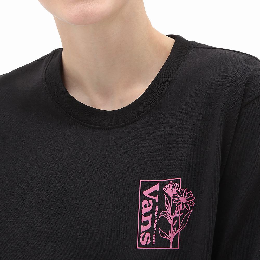 Women's Vans Nature & Soul Long Sleeve T Shirts Black | USA50378