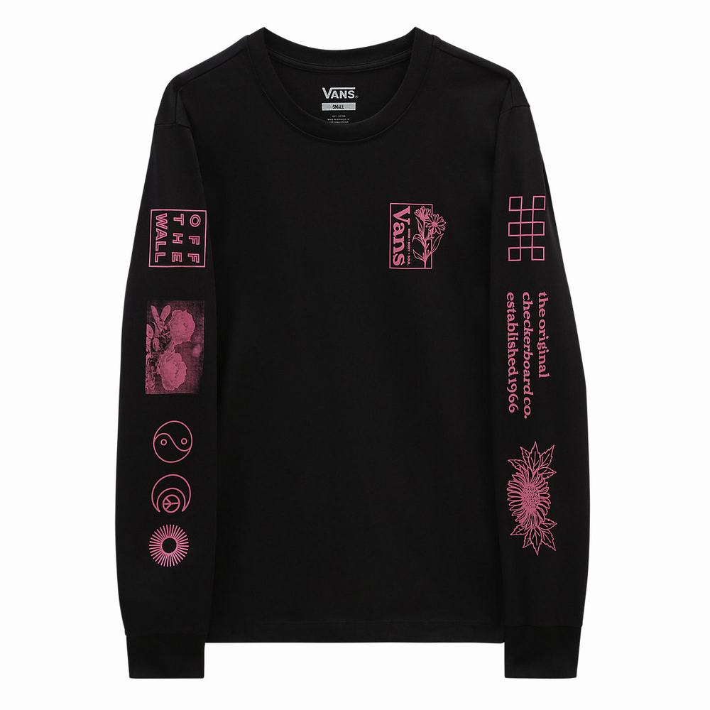 Women's Vans Nature & Soul Long Sleeve T Shirts Black | USA50378