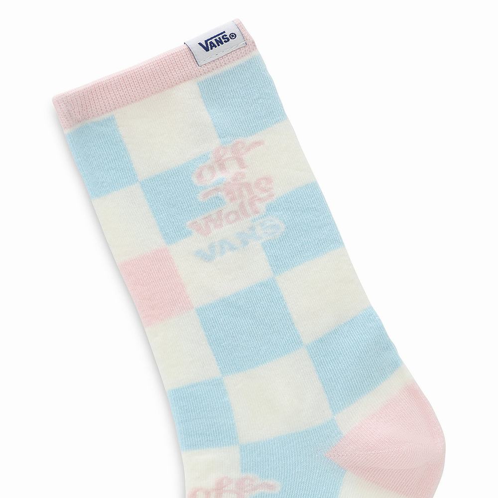 Women's Vans OG Wash Crew Socks Blue | USA76253