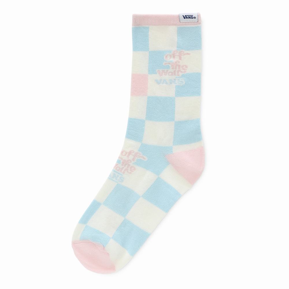 Women\'s Vans OG Wash Crew Socks Blue | USA76253