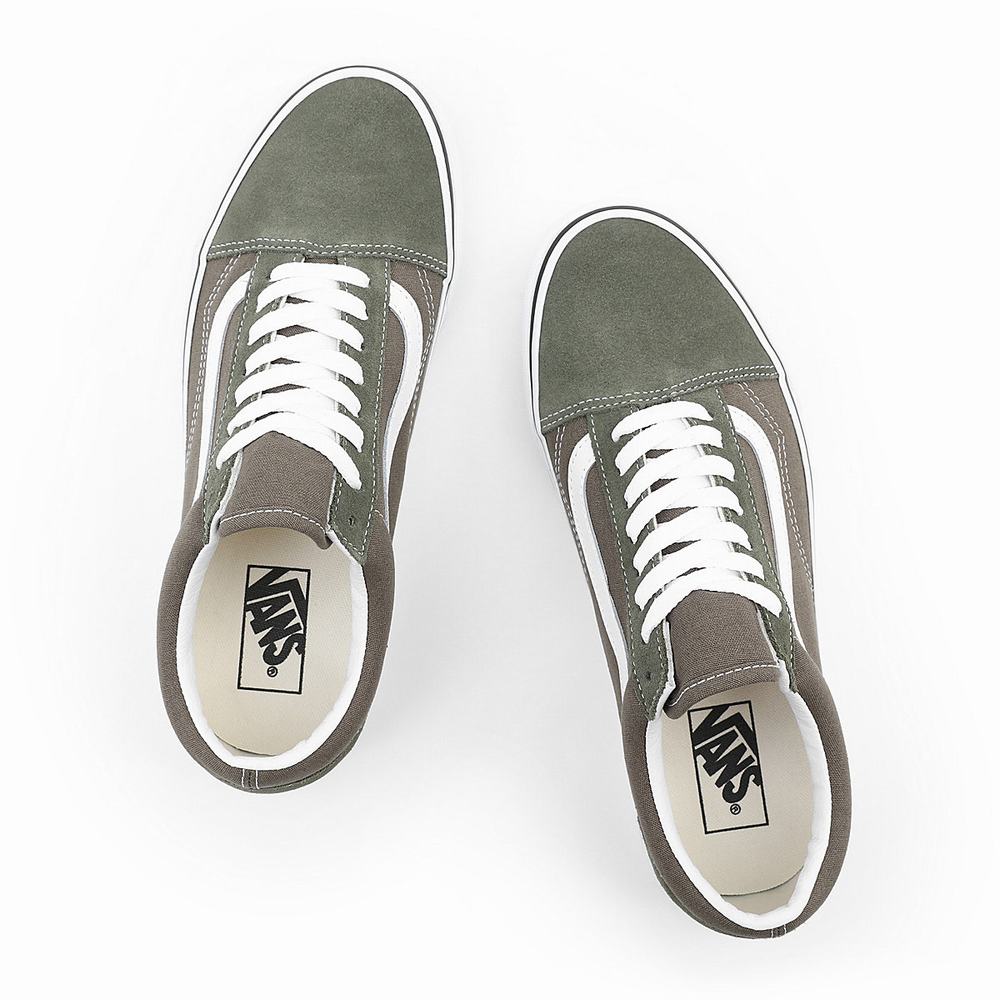 Women's Vans Old Skool Low Top Shoes Green | USA14209