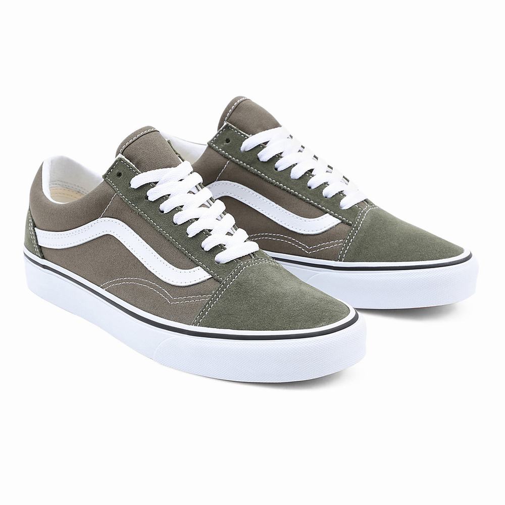 Women\'s Vans Old Skool Low Top Shoes Green | USA14209