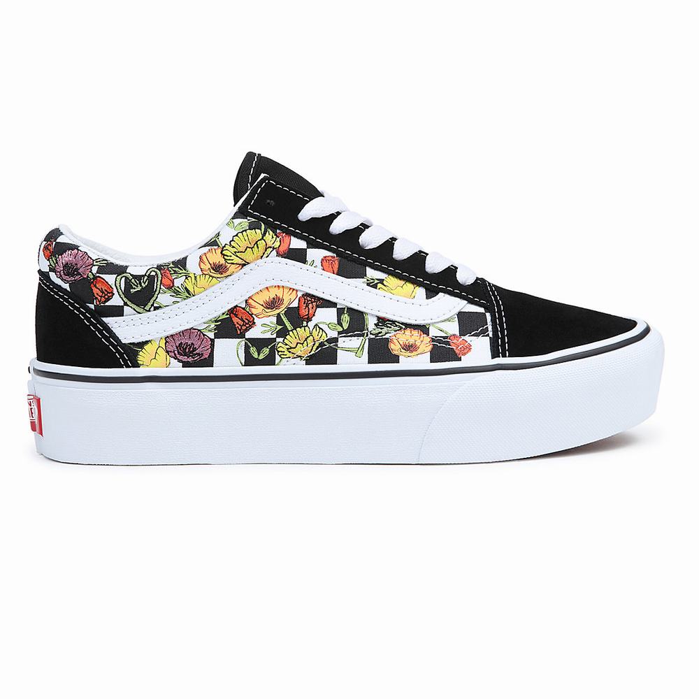 Women's Vans Old Skool Platform Platform Shoes Black / Multicolor | USA92136