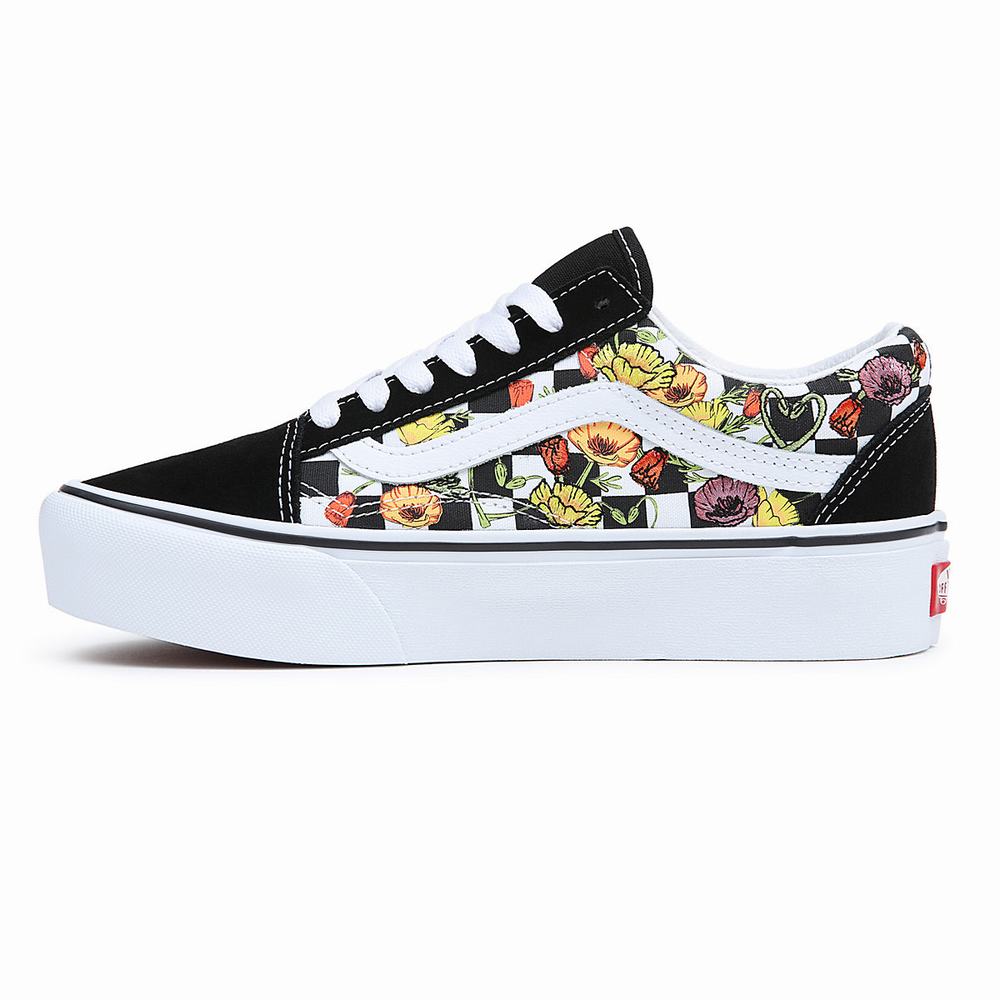 Women's Vans Old Skool Platform Platform Shoes Black / Multicolor | USA92136