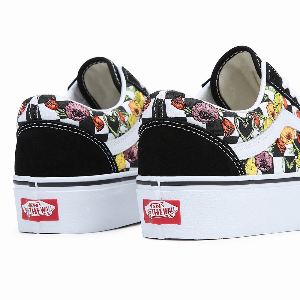 Women's Vans Old Skool Platform Platform Shoes Black / Multicolor | USA92136