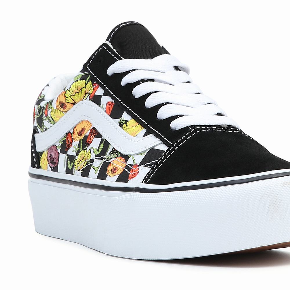 Women's Vans Old Skool Platform Platform Shoes Black / Multicolor | USA92136