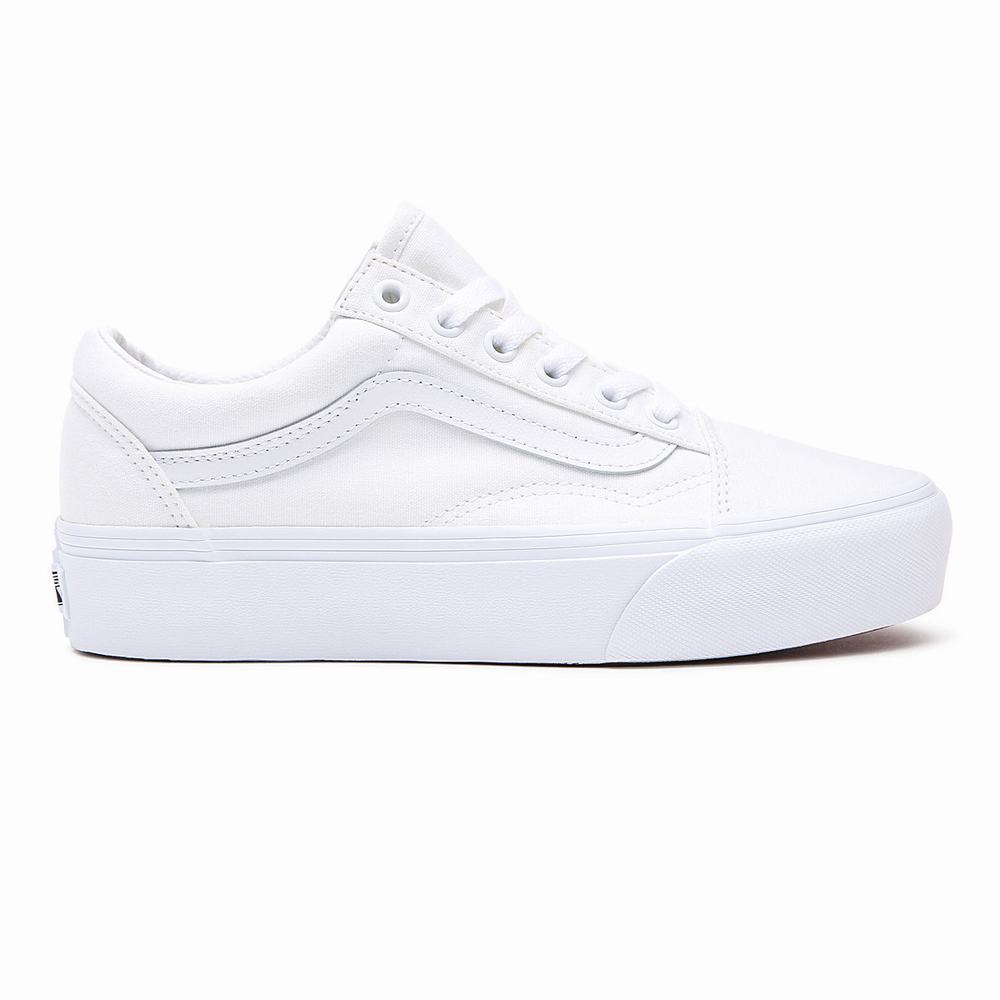 Women's Vans Old Skool Platform Platform Shoes White | USA97653