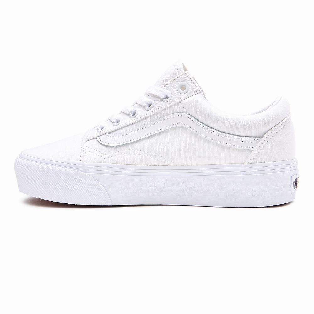 Women's Vans Old Skool Platform Platform Shoes White | USA97653