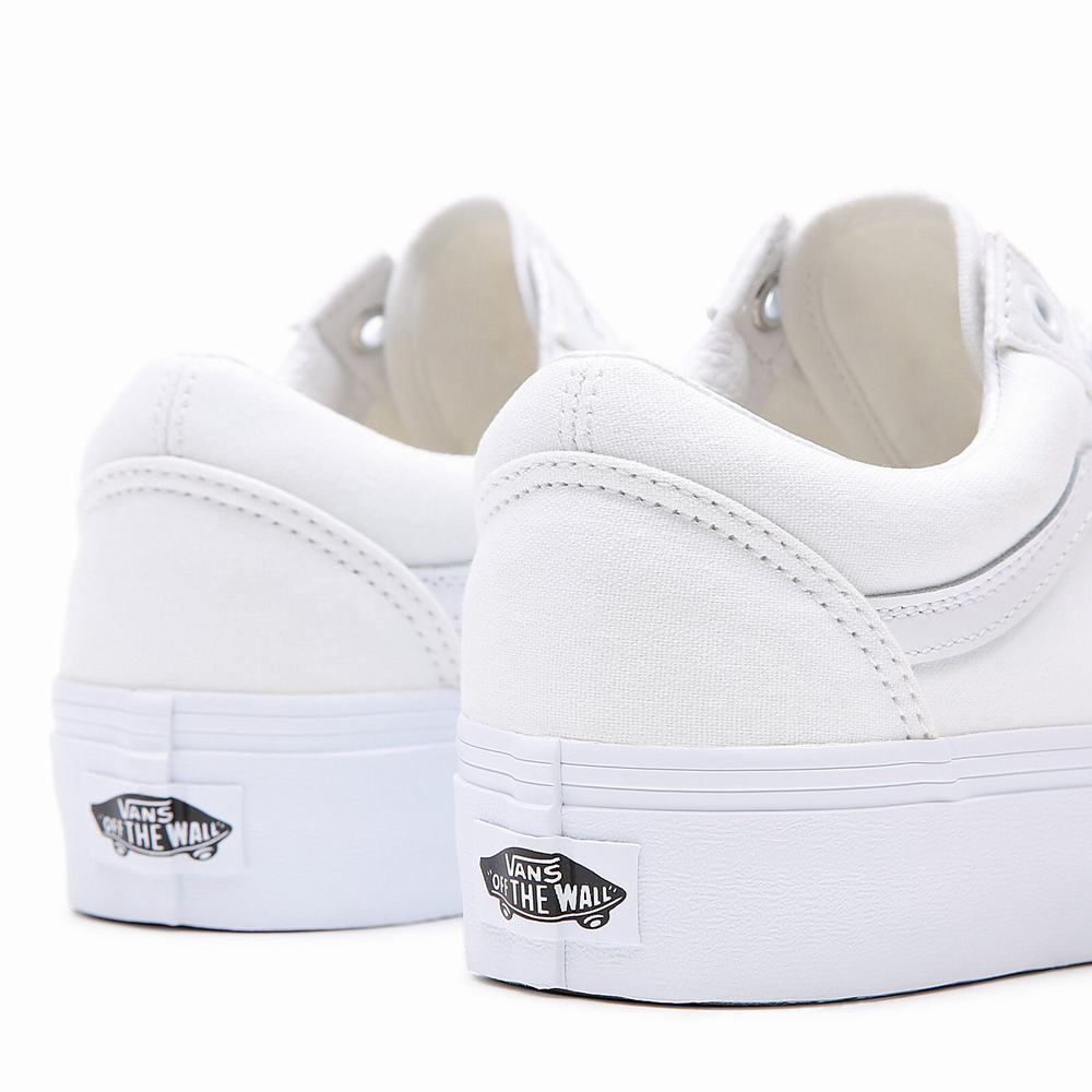 Women's Vans Old Skool Platform Platform Shoes White | USA97653