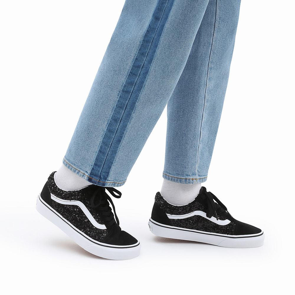 Women's Vans Old Skool Sneakers Black | USA45307