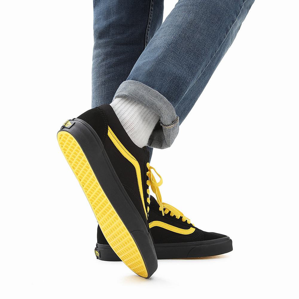 Women's Vans Old Skool Sneakers Black / Yellow | USA67102