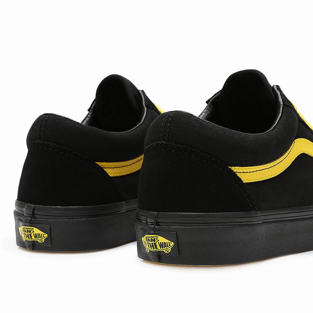 Women's Vans Old Skool Sneakers Black / Yellow | USA67102