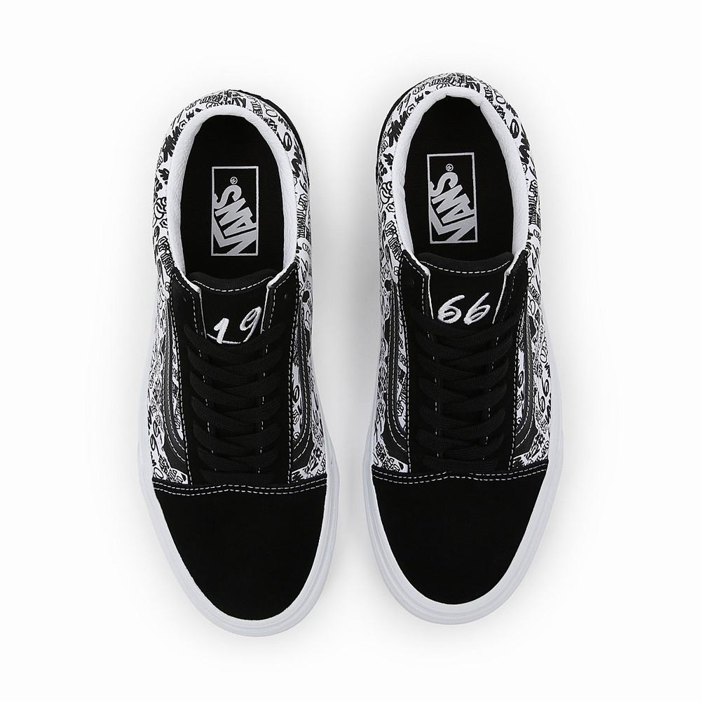 Women's Vans Old Skool Sneakers Black / White | USA67342