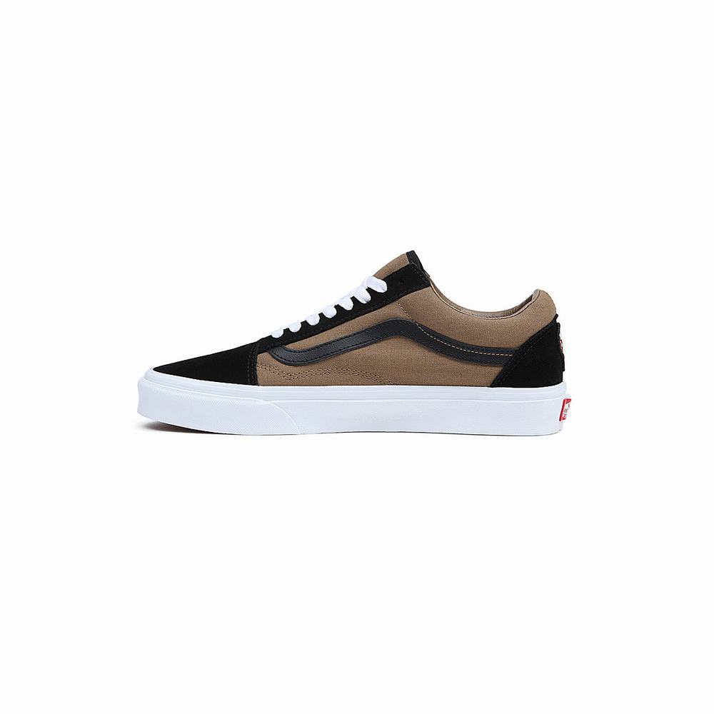 Women's Vans Old Skool Sneakers Black / Brown | USA84731