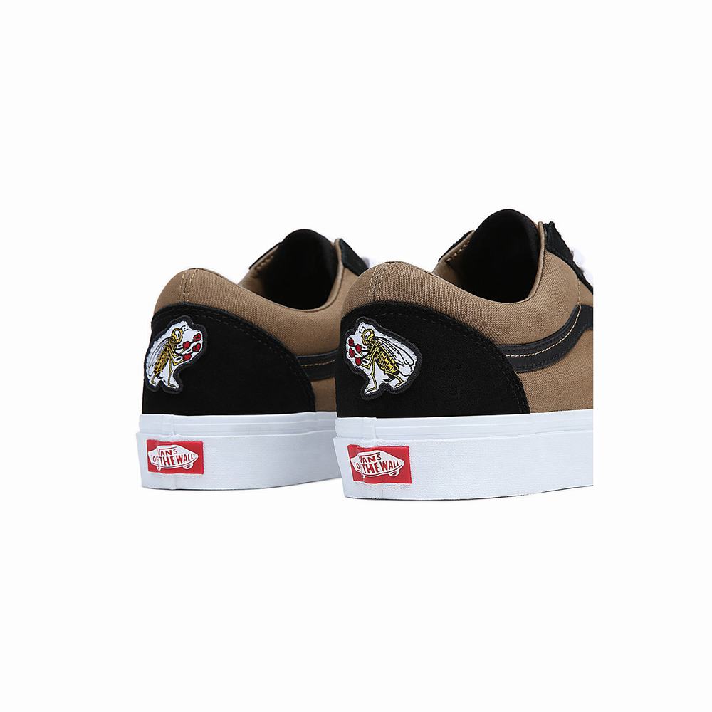 Women's Vans Old Skool Sneakers Black / Brown | USA84731