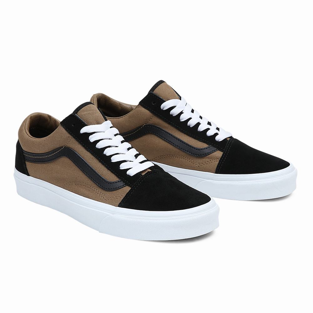 Women\'s Vans Old Skool Sneakers Black / Brown | USA84731