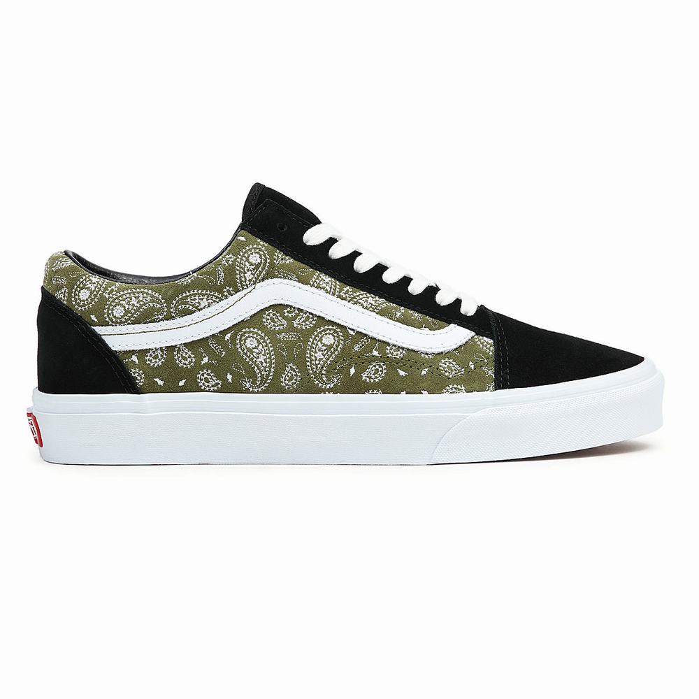 Women's Vans Old Skool Sneakers Black / Green | USA97316