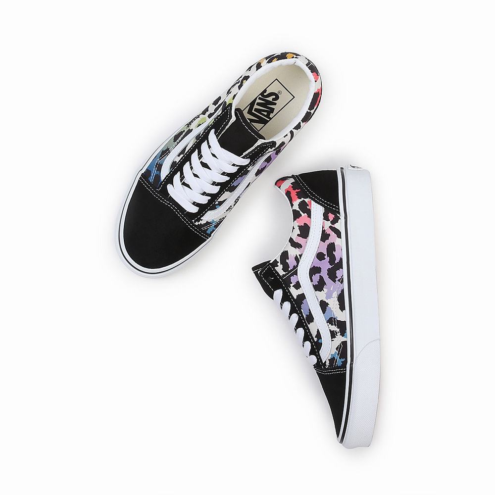 Women's Vans Old Skool Sneakers Black / Multicolor | USA98534