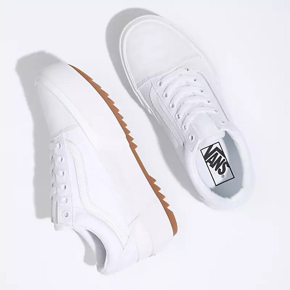 Women's Vans Old Skool Stacked Sneakers White | USA53726