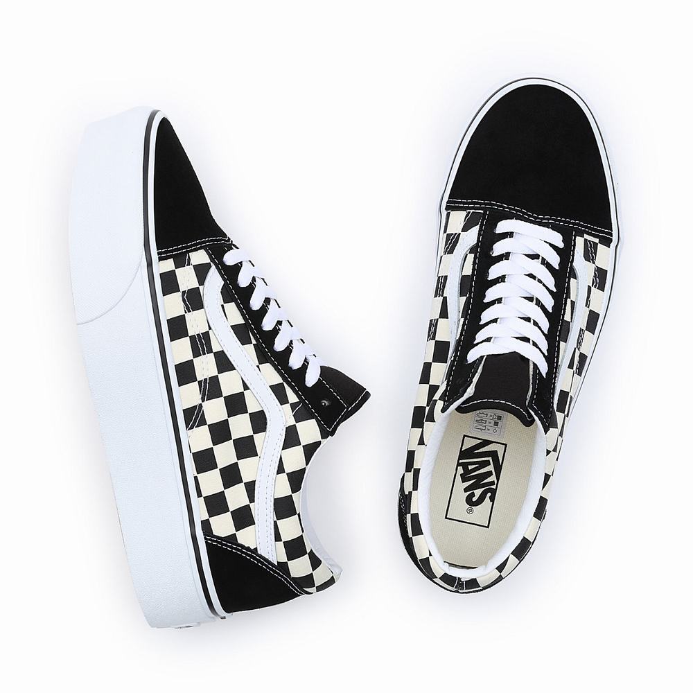 Women's Vans Old Skool Stackform Sneakers Black / White | USA12046