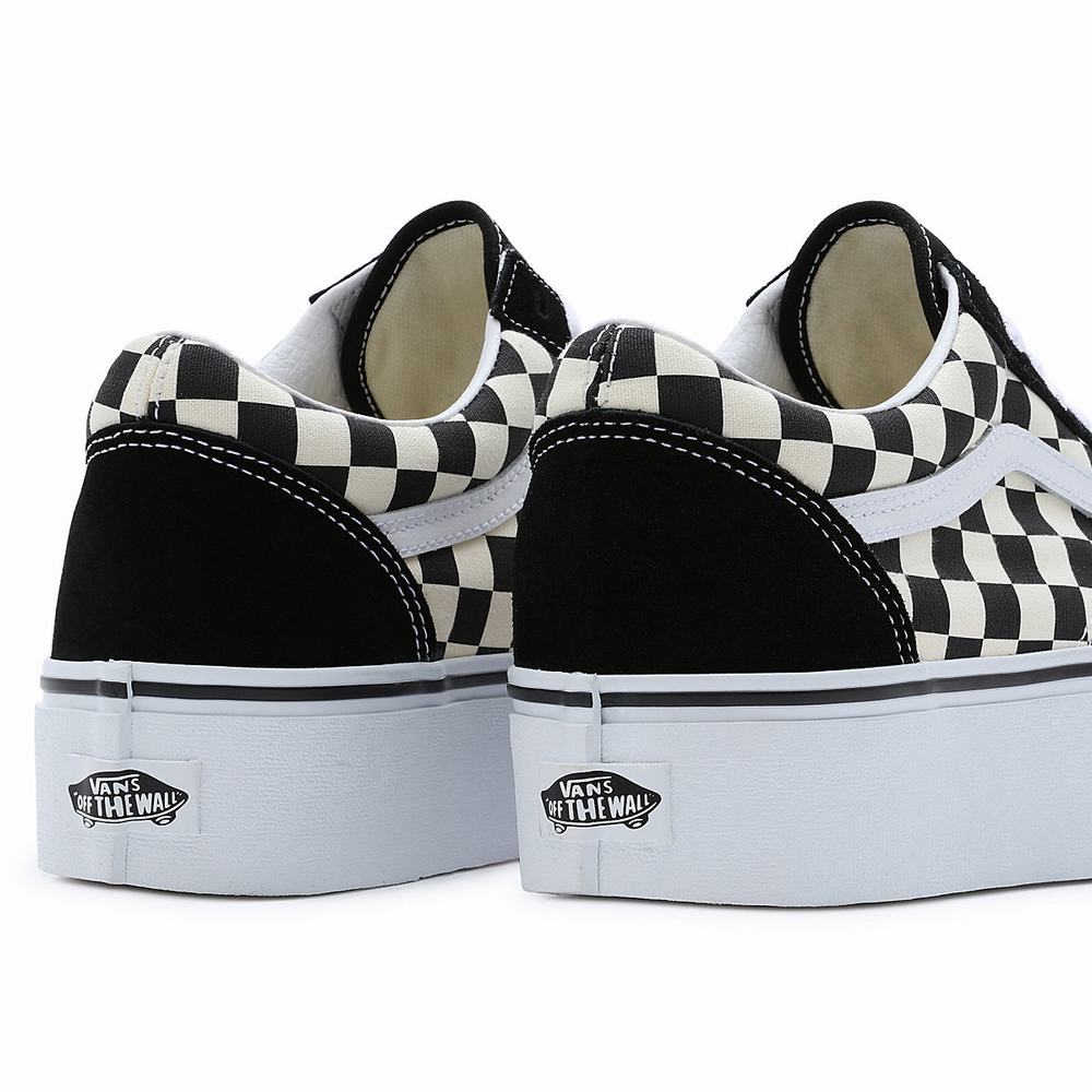 Women's Vans Old Skool Stackform Sneakers Black / White | USA12046