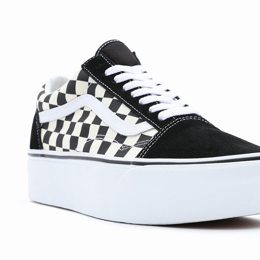 Women's Vans Old Skool Stackform Sneakers Black / White | USA12046