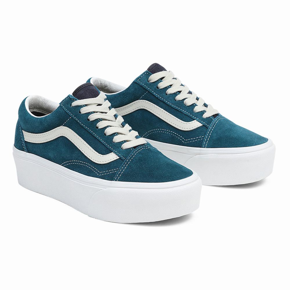 Women\'s Vans Old Skool Stackform Sneakers Blue | USA31756