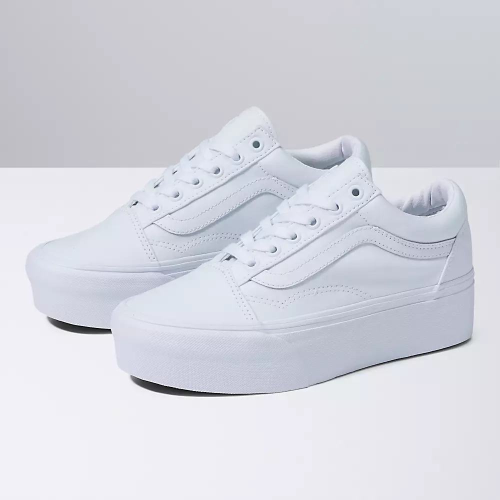 Women\'s Vans Old Skool Stackform Sneakers White | USA36170