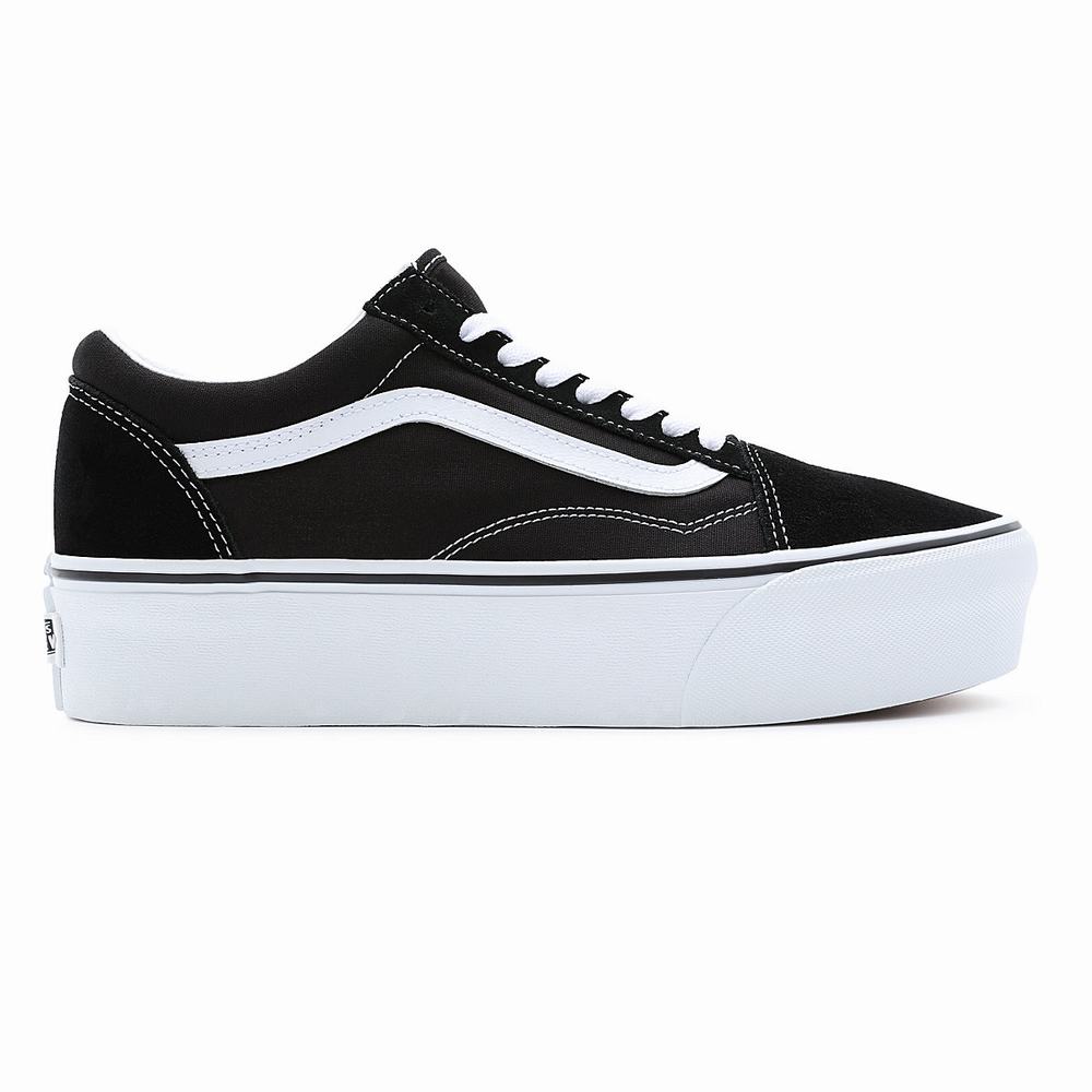 Women's Vans Old Skool Stackform Sneakers Black | USA64283