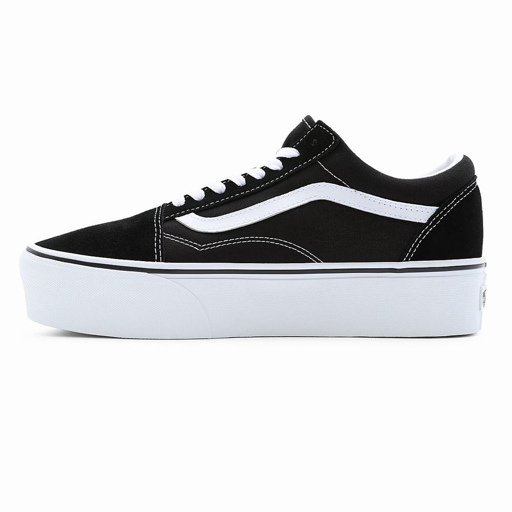 Women's Vans Old Skool Stackform Sneakers Black | USA64283