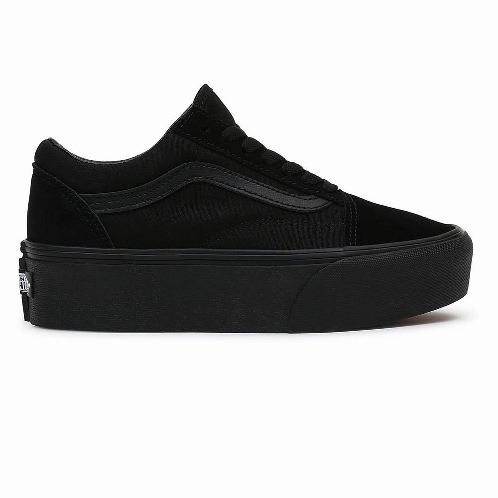 Women's Vans Old Skool Stackform Sneakers Black | USA87436