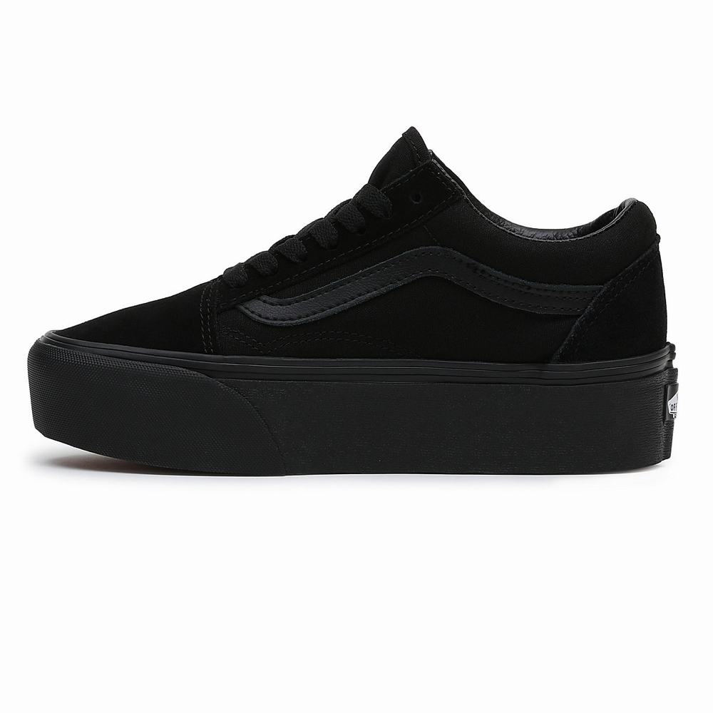 Women's Vans Old Skool Stackform Sneakers Black | USA87436