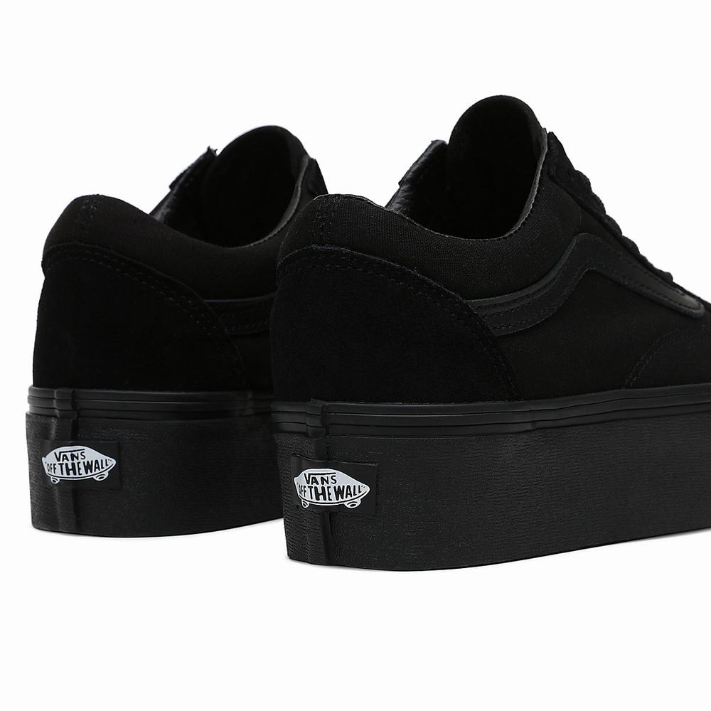 Women's Vans Old Skool Stackform Sneakers Black | USA87436